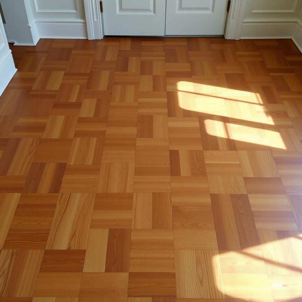 Restored parquet flooring